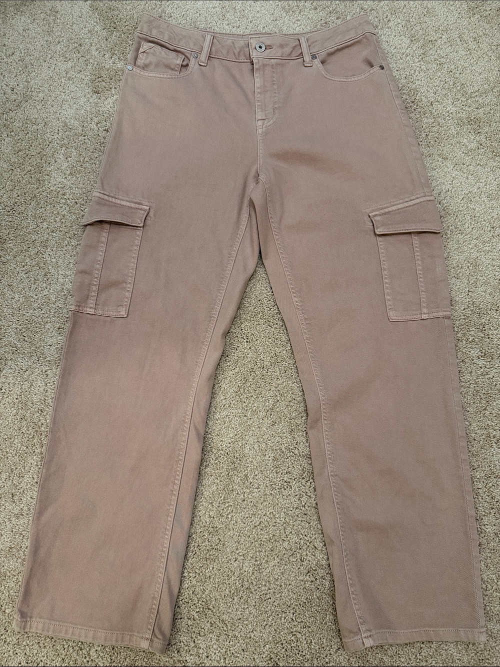 Women's Boyfriend Cargo Jeans in Mauve-Taupe